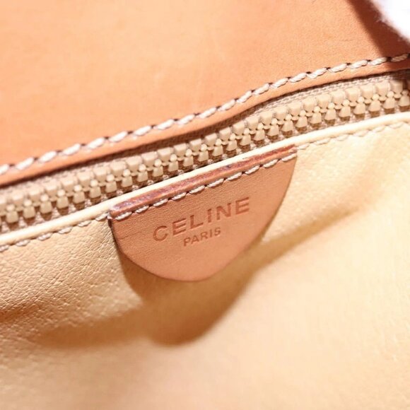 CELINE Macadam Canvas Hand Bag PVC Beige Gold - Picture 13 of 16